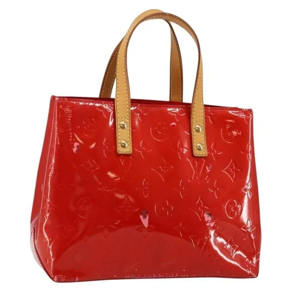 LOUIS VUITTON Monogram Vernis Reade PM Hand Bag Red Rouge - Picture 13 of 16